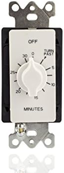 TORK A530MW Spring-Wound in-Wall Twist Timer with 30-Minute Length and White Faceplate, for Automatic Shutoff of Fans or Lights - Image 2