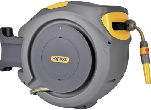 Hozelock - Auto Reel 20m Wall-Mounted Hose Reel: Easy to Install, Lock, Auto-Rewind, Ready-to-use Reel with Nozzle, Fittings, Hose and Accessories Included - 5 Year Guarantee* [2401 0000] by Hozelock