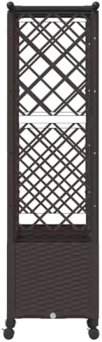Raised Garden Bed with Trellis Roof Wheels Brown 64in - Image 5