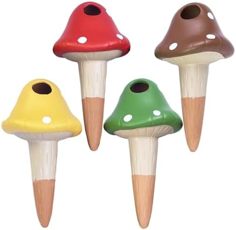 Plant Watering Globes 4pcs Automatic Drip Irrigation System Self Watering Mushroom Spike Greenhouse Garden Auto Water Dripper Device(Color2) by Unknown