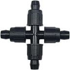 USA Made - 5 PACK Premium 1/2 Inch I.D 590" - .630" Drip Tape Irrigation Tubing 18mm Cross 4 Way Universal Perma-Loc Connector Barbed Locking Fitting - Fits All Brands Rainbird, Netafim, Etc. 18mm by OneStopOutdoor
