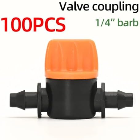 1/4" PVC Hose Barb Connector Coupling Valve Automatic Drip Irrigation Connectors Garden Watering System Water Pipe(100PC VALVE COUPLING) - Image 2