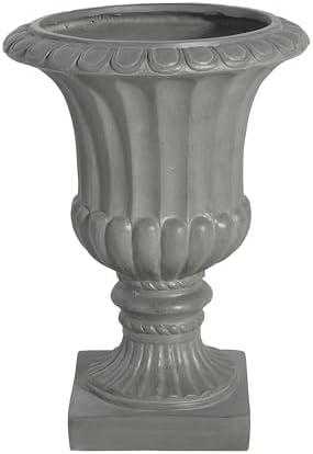 Outdoor Garden Urn Planter, 26 Inch, Gray - Image 7
