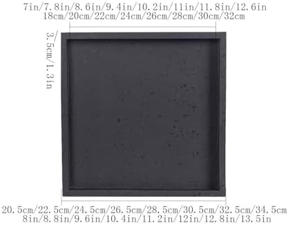 Plant Trays Plant Watering Pallet Imitation Cement, Indoor Outdoor Square Planter Drip Trays Flower Pots Saucers(Black,XL) - Image 2