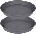 2 Pack of 20 21 inch Plant Saucer Round, Deep Plant Saucers for Pots, Heavy Duty Plastic Plant Drip Tray for Indoors Outdoor, Bird Bath Bowls, Plant Trays for Planter 19-22" (21 inch, Cement) by Bleuhome