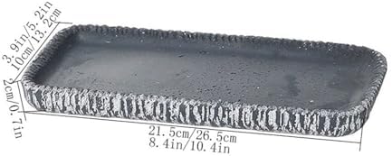 Plant Trays Rectangular Cement Potting Drip Tray, for Indoors Outdoors Plant Palle Drain Pan Flower Pots Saucers(Small) - Image 2