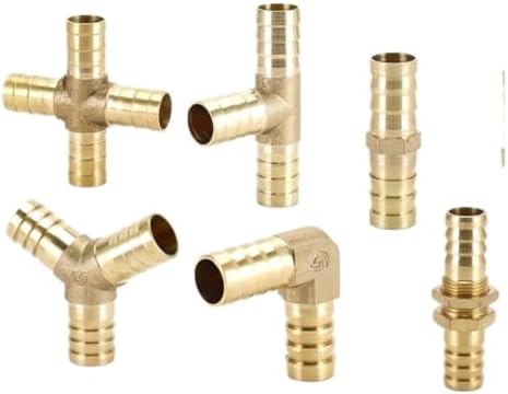 Brass Hose Barb Fitting 4-25mm Straight Elbow Y Tee Cross Bulkhead 2/3/4 Way Splitter For Garden Home Water Pipe(Bulkhead,19mm) - Image 2