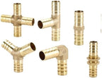 Brass Hose Barb Fitting 4-25mm Straight Elbow Y Tee Cross Bulkhead 2/3/4 Way Splitter For Garden Home Water Pipe(Cross 4 Ways,16mm) - Image 2