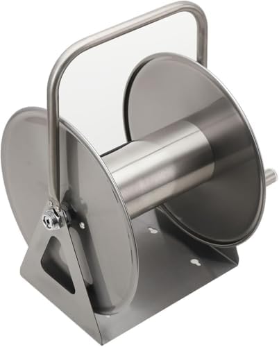 1/2in Stainless Steel Garden Hose Holder Kit, Wall Mounted Garden Hose Reel 50m Capacity Water Hose Storage Rack With 360° Rotatable Handle For Home Garden Lawn Silver #001 - Image 6