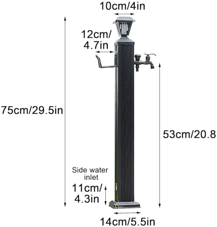 Free Standing Hose Holder, Yard Fountain, Solar LED Light Pole, Dual-Speed Dual Light Mode, Suitable for Garden Irrigation(75x10cm/29.5x4in) - Image 2