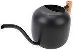 Stainless Steel Watering Can, 1.2L Indoor Plant Waterer with Long Spout, Wooden Handle for Flowers Succulents Bonsai (Black) - Image 7