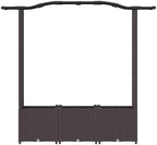 Raised Garden Bed with Trellis and Roof, Brown PP Planter Box - Image 4