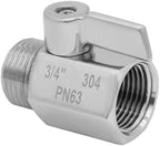 Stainless Steel Garden Hose Shut Off Valve 3/4" GHT Male x Female Thread Garden Hose Connector (pack of 2) - Image 5