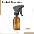 4 Pcs 125ml Amber Glass Spray Bottles with Weight Ball Straws, 6.7 x 1.8 in Empty Refillable Containers with Adjustable Nozzles, Dark Spray Bottles for Cleaning Solutions, Plants, Hair - Image 2