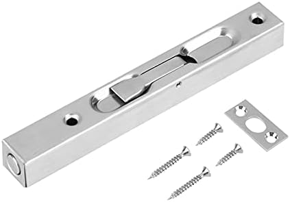Lock Bolts, Door Security Slide Latch Lock, Heavy Duty Steel Sliding Door Lock - 304 Stainless Steel Flush Latch Bolt Slide Lock, Home Gate Door Security Guard, Door Bolt Lock(6in) by Gavigain