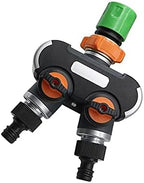 Generic Hose Connector Adapter 1 Pc 3/4"" Extral Threaded 2-Way Manifold, with Valve, with Quick Connector, Garden Irrigation Andricultural Faucet Accessories/Black by Unknown