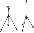 Stainless Steel Tripod Lawn Rotating Atomizing Sprinkler, Adjustable Garden Water Sprinkler 30 to 360 Degree Spray, 45 to 89cm Height for Gardeners Lawn Plant Watering - Image 4