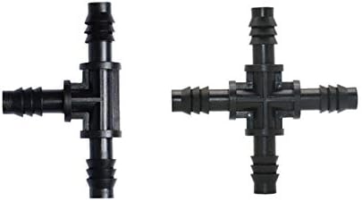 Hose Connector 8/11 Hose Tee Water Divider 3/8" 4-Way Cross Connector Garden Water Pipe Irrigation Tee Barb Drip Irrigation Accessories 100 Pieces (Color : Cross) - Image 3