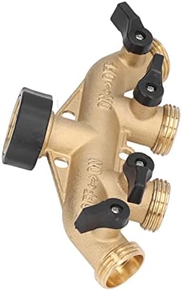 Garden Hose Faucet Manifold Splitter 4 Way for US Standard 3/4 Inch Thread, Heavy Duty Brass Water Pipe Distributor with Individual Ball Valve Control for Leak Prevention and Flow (US Plug) - Image 2