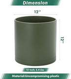 D'vine Dev Plastic Planter Pot with Saucer, 12 in, Olive, 74-X-I-3 - Image 3