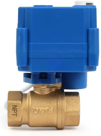 U.S. Solid 1/2 in Brass Motorized Ball Valve, 9-24 V AC/DC, 2-Wire Auto Return, Normally Open, Full Port, Manual Override, Position Indicator - Image 4