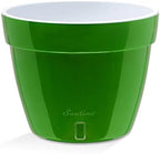 Santino ASTI 11.8 Inch Self Watering Planters Green-Gold/White (Set of 3) for Indoor Plants - Premium Quality Modern Plastic w/Water Level Indicator for All House Plants, African Violets and Dahlias - Image 2
