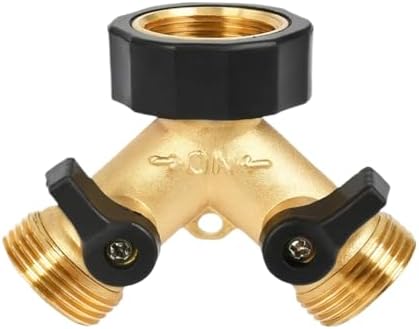 Water Tap Splitter, 2 Way Garden Hose Splitter with Independent Flow Control Gold 27.5mm(Gold-2pcs) by Unknown