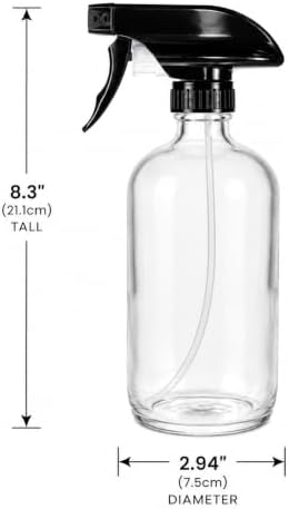 6-Pack Glass Spray Bottle with Adjustable Trigger Sprayer, 16 oz / 500 ml - Image 2