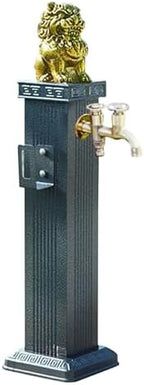 Freeze Proof Outdoor Faucet,Garden Water Column with Unique Design Brass Faucets,Outdoor Spigot with Garden Hose Holder Freestanding,Water Spigot Extender, Garden Tub Faucet(Gold,69cm/27in) by Unknown