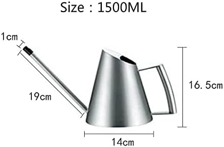 Stainless steel watering can gardening potted small watering can use handle is very suitable for watering plants shower garden silver- 1500ml - Image 3