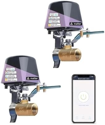 Jinvoo Matter Smart Valve, Control Water Valve, Electric Gas Shutoff Valve, Electric Water Shutoff Controller Robot, for Applee Home, Alexa, Google, and SmartThingss, Requires Matter Hub (2 Pack) by Jinvoo