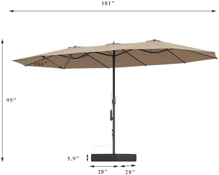 15 FT Patented Misting Patio Umbrella with Base, Outdoor Umbrella with Built-in Rechargeable Mist System - Image 2