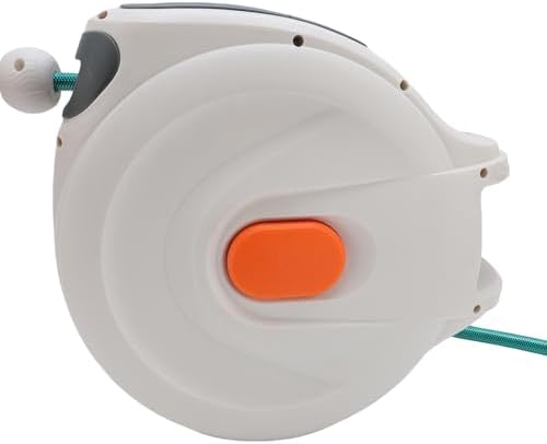 Mingzhe Garden Hose Reel Auto Retractable Lock Water Hose Reel with Sprayer for Garden and Car Washing (10m / 32.8ft) - Image 7