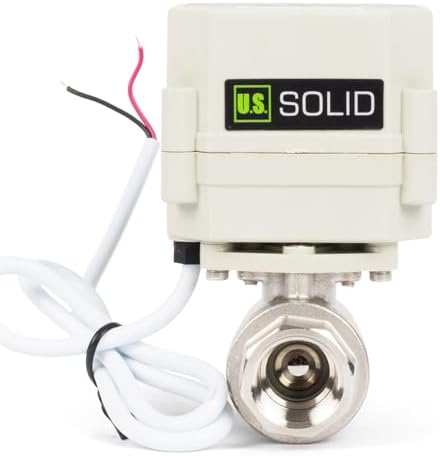 U.S. Solid 1/2 in Motorized Ball Valve with Programmable Auto On-Off Cycle Timer, 2-Way 304 Stainless Steel Electric Actuator, 00:00:00-99:59:59 Timing, IP67, AC/DC 9-24 V, NPT, for Water and Air by USSolid
