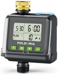 Sprinkler Timer for Garden Hose, Brass Inlet Watering Timer with Rain Sensor, 3 Plans Programmable Hose Faucet Timer, Outdoor Auto Manual Drip Irrigation Controller for Yard Lawn Greenhouse by Fieldoria