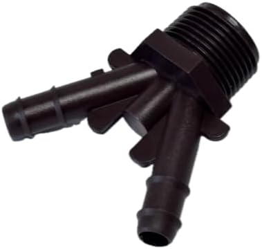 NETAFITM Drip Irrigation Barbed Fittings,3/8" 12MM Black Drip Tubing Coupler Elbow Tee Reducer (Threaded Male Adapter - 12mm 'V' 2-Way X 3/4" MPT, 25 Count) - Image 6