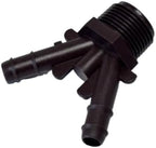 NETAFITM Drip Irrigation Barbed Fittings,3/8" 12MM Black Drip Tubing Coupler Elbow Tee Reducer (Threaded Male Adapter - 12mm 'V' 2-Way X 3/4" MPT, 25 Count) - Image 6