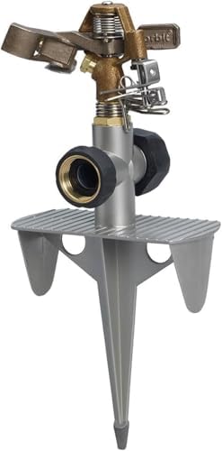 10pc Pack Brass Impulse Yard Sprinkler on Hose-End Spike Base - Large Area Watering Head Water Your Entire Lawn by Unknown
