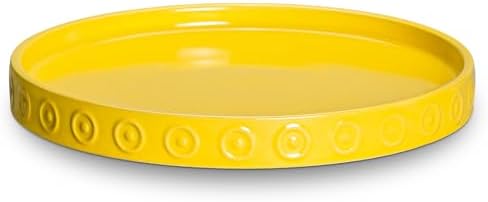 Eightpot Plant Saucers for Indoors, 9.3 Inch Plant Pot Saucers, Plant Drip Trays for Indoor Outdoors, Round Plants Plates to Catch Water, Boho Decorative Plants Dishes to Catch Water, Yellow by Eightpot