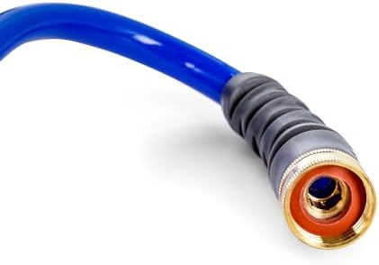 Camco 20' Self Coiling Water Hose with Brass Fittings and 1.5" ID for Marine Use, Cleaning, Car Washing and Gardening, Blue - Image 5