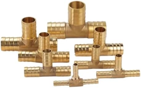 Brass Hose Barb Fitting 4-25mm Straight Elbow Y Tee Cross Bulkhead 2/3/4 Way Splitter For Garden Home Water Pipe(Tee 3 Ways,25mm) - Image 4