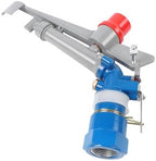 1’’ Agriculture Farm Irrigation Sprinkler, 360° Adjustable Impact Area, Reinforced Lawn Sprinkler Irrigation Spray Gun,Copper Core, Painted Cast Steel, Silver, Blue - Image 5