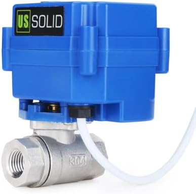 U.S. Solid 1/4 in Motorized Ball Valve, NSF Certified 304 Stainless Steel Electric Valve, Normally Closed, 9-24V AC/DC, 2-Wire Auto Return, Full Port - Image 5