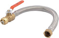 SharkBite 3/4 Inch Ball Valve x 3/4 Inch FIP x 18 Inch Stainless Steel Flexible Water Heater Connector, Push to Connect Brass Plumbing Fitting, PEX Pipe, Copper, CPVC, PE-RT, HDPE, U3088FLEX18BVLF by SharkBite
