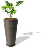 XBrand 28-Inch Tall Round Tapered Planter, Indoor and Outdoor Patio Décor, Black, 1-Piece by XBrandHomeGarden