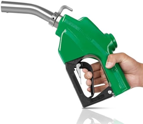 1" NPT Automatic Fuel Nozzle with Hook, Gas Nozzle Diesel Pump Handle Max Flow Rate 30GPM, 3-speed Padlock, Auto Shut Off, 19/16" (OD=30mm) Spout for Gasoline, Diesel, Kerosene Biodiesel by Brearo
