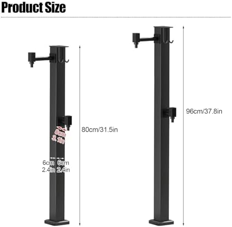 304 Stainless Steel Outdoor Vertical Square Garden Water Column, Freestanding Hose Stand Outdoor Antifreeze Faucet Hydrant for Irrigation and Washing(80cm/31.5in) - Image 2