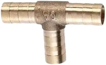 Brass Hose Barb Fitting 4-25mm Straight Elbow Y Tee Cross Bulkhead 2/3/4 Way Splitter For Garden Home Water Pipe(Tee 3 Ways,19mm) by Unknown