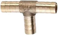 Brass Hose Barb Fitting 4-25mm Straight Elbow Y Tee Cross Bulkhead 2/3/4 Way Splitter For Garden Home Water Pipe(Tee 3 Ways,19mm) by Unknown