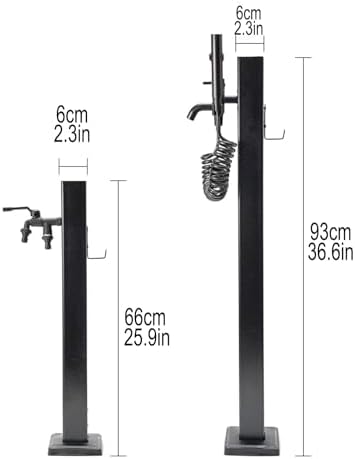 Outdoor Antifreeze Veal Garden Water Column - 25.9in Floor Mount Water Dispenser Hydrant Tap with Faucet & Spray Gun for Efficient Irrigation System - Image 2